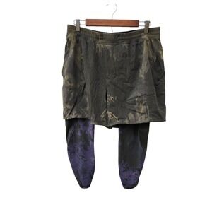 Lululemon Active Expert Short Tight 6" Hybrid Tight Green Purple Mens XL LM7AIAS